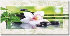 Artland Wandbild »Spa Steine Bambus Zweige Orchidee«, Zen, (1 St.), 3D Optik gebogen