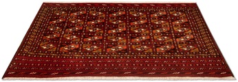 morgenland Wollteppich »Turkaman Teppich handgeknüpft rot«, rechteckig, 7 mm Höhe