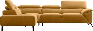 Nicoletti Home Ecksofa, Breite 287 cm, verstellbare Kopfstütze, Ottomane links oder rechts