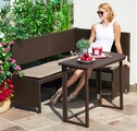 Merxx, MERXX Gartenmöbelset »Rattan«, 4-tlg., Eckbank, Tisch 90x50 cm, Polyrattan