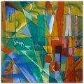 Artland Glasbild »Landschaft mit Haus Hund und Rind. 1914.«