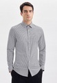 Business Hemd X-slim Fit Langarm Karo Herren Schwarz 42