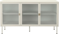 ANDAS, andas Sideboard »Aubres«, Pulverbeschichtet aus Metall, mit drei Glastüren und Einlegeböden