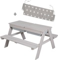 Roba, roba® Kindersitzgruppe »Picknick for 4 Outdoor + mit Spielwannen, Grau«, (Set), mit abgerundeten Ecken; inklusive Sitzauflagen »Little Stars«