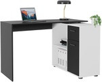 FMD, FMD Eckschreibtisch »AUGSBURG«, Schreibtisch / Sideboard mit Stauraum, drehbar, Breite 117/148 cm