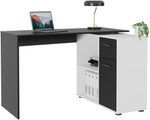 FMD, FMD Eckschreibtisch »AUGSBURG«, Schreibtisch / Sideboard mit Stauraum, drehbar, Breite 117/148 cm