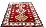 morgenland Wollteppich »Kazak Teppich handgeknüpft rot«, rechteckig, 18 mm Höhe