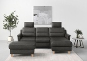 sit&more Ecksofa »Farö«, inklusive Federkern, mit naturfarbenen Füssen, wahlweise mit Bettfunktion und Bettkasten