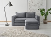 PLACES OF STYLE, Places of Style Sitzgruppe »PIAGGE«, (2 tlg.), 2-Sitzer-Sofa und Hocker klein im Set