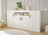 HOME AFFAIRE, Home affaire Sideboard »RAVENNA«, im romantischen Landhausstil, Griffe aus Metall, Breite 201 cm