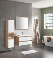 WELLTIME, welltime Waschtisch »Torun Badezimmerschrank Unterschrank mit Glasfronten und Softclose«, Waschplatz mit 2 Schubladen und Waschbecken Breite 80 cm