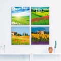 Artland Leinwandbild »Gänseblume Zypressen Mohn Lavendel«