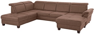 Premium collection by Home affaire Wohnlandschaft »Solvei«, incl. Sitztiefenverstellung und Federkern, wahlweise Kopfteilverstellung und Bettfunktion, Kontrastnaht