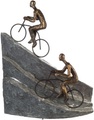 Casablanca by Gilde Dekofigur »Skulptur Racing, bronzefarben/grau«, Dekoobjekt, Höhe 33, Radfahrer am Berg, mit Spruchanhänger, Wohnzimmer