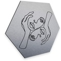 Wall-Art Metallbild »Yin Yang Wanddeko Silberfarben Hexagon«