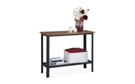 relaxdays, relaxdays Tisch mit Ablage 80 x 101.5 x 35 cm, Braun/Schwarz