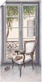 Artland, Artland Wandbild »Sessel vor einem Fenster«, Innenarchitektur, (1 St.), in vielen Grössen & Produktarten - Alubild / Outdoorbild für den Aussenbereich, Leinwandbild, Poster, Wandaufkleber / Wandtattoo auch für Badezimmer geeignet