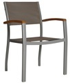 Merxx, MERXX Gartenstuhl »Monaco«, (Set), 2 St., 2er Set, Aluminium/Textil/Akazie, stapelbar, grau
