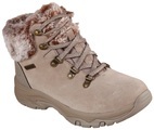 SKECHERS Schnürstiefelette aus Veloursleder taupe