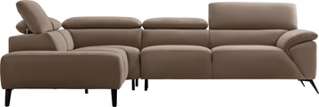 Nicoletti Home Ecksofa, Breite 287 cm, verstellbare Kopfstütze, Ottomane links oder rechts