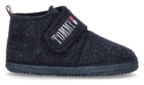 Tommy Hilfiger Hausschuh »INDOOR SLIPPER GREY«, mit praktischem Klettverschluss