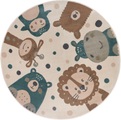 HANSE Home Kinderteppich »Adventures Animal Party«, rund, Spielteppich, weich, Kinderzimmer, Kurzflor, Spielunterlage, Teppich