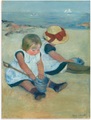 Artland Wandbild »Spielende Kinder am Strand. 1884«, Bilder von Kindern, (1 St.), in vielen Grössen & Produktarten - Alubild / Outdoorbild für den Aussenbereich, Leinwandbild, Poster, Wandaufkleber / Wandtattoo auch für Badezimmer geeignet