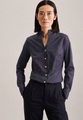 Kelchkragenbluse Druck Langarm Kragen Damen Dunkelblau 40