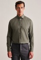 Business Hemd Regular Fit Langarm Uni Herren Grün 42
