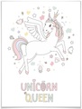Wall-Art, Wall-Art Poster »Magisches Einhorn mit Krone«, Kinder, (1 St.)