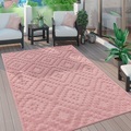 Paco Home Teppich »Livorno 672«, rechteckig, Uni-Farben, Scandi, Rauten Muster, Hoch-Tief Effekt, Outdoor geeignet