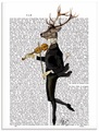 Artland Glasbild »Tanzender Hirsch mit Violine«