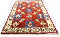 morgenland Wollteppich »Kazak Teppich handgeknüpft rot«, rechteckig, 18 mm Höhe
