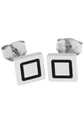 Firetti Paar Ohrstecker »Geometrische Form, Quadrat, 6,2 mm breit, teilw. geschwärzt, Glanz«