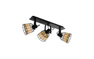 Deckenspot Anwick 1 mit Rattandekor, dreiflammig