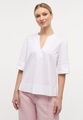 KURZARM BLUSE 1863 BY ETERNA - PREMIUM POPELINE WEISS UNIFARBEN