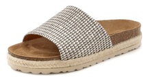 Venice Beach Pantolette, mit dezenter Bast-Optik und Korkfussbett