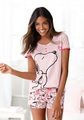 Peanuts Shorty-Pyjama mit Snoopy-Herz-Print