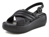 LASCANA Sandalette, aus Leder mit Keilabsatz