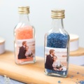 Mini-Flaschen mit Sticker Quadratisch - 12 Stk. zur Hochzeit