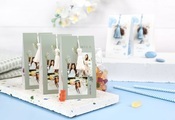 Set Geschenktüten mit silberblaufarbener Quaste - 12 Stk.