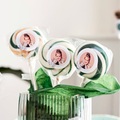Rosa Lutscher mit Fotoaufkleber personalisiert - 12 stk