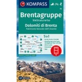 KOMPASS Wanderkarte Brentagruppe, Weltnaturerbe, Dolomiti di Brenta - 5in1 Wanderkarte 1:50000 mit Panorama, Aktiv Guide und Detailkarten inklusive Karte zur offline Verwendung in der KOMPASS-App. Fahrradfahren. Skitouren.