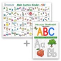 undefined, Mein buntes Kinder-ABC Druckschrift Lernposter DIN A3 laminiert + Schreiblernheft DIN A4, 2 Teile