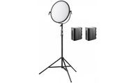 Walimex pro Soft LED 700 Round Bi Color Set - 1x LED 1x Stativ 2x Akku NP-F 960