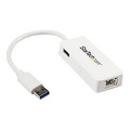 StarTech.com USB 3.0 Gigabit Ethernet Lan Adapter mit USB Port - Weiß