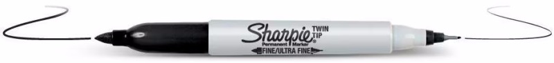 Sharpie Twin Tip Permanent-Marker Schwarz Feine Spitze 12 Stück(e)