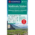 KOMPASS Wanderkarte Südtirols Süden, Bolzano Vigneti e Dolomiti, Val di Cembra, Val di Fiemme