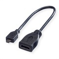 ROLINE HDMI High Speed Kabel mit Ethernet, HDMI BU - Micro HDMI ST 0,15m