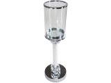 Windlicht PEYTON Ø13x36cm Glas durchsichtig, silber